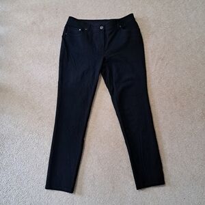 Chico's So Slimming Jeans Womens Size 6 (Chico's 0.5) Short Black Ankle Denim